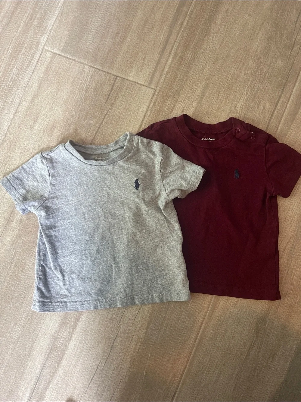 Ralph Lauren Short Sleeve Tee Set - Gray & Burgundy